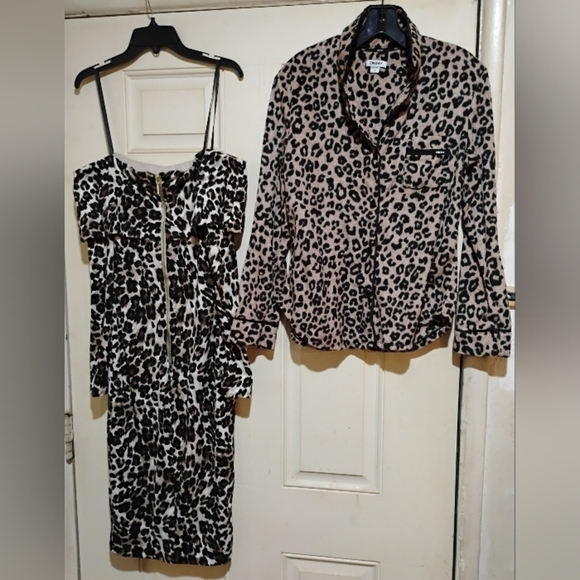 DKNY Size Small Leopard Print Very Soft Sweater and Premier Armor Dress Size 2 - Picture 1 of 16